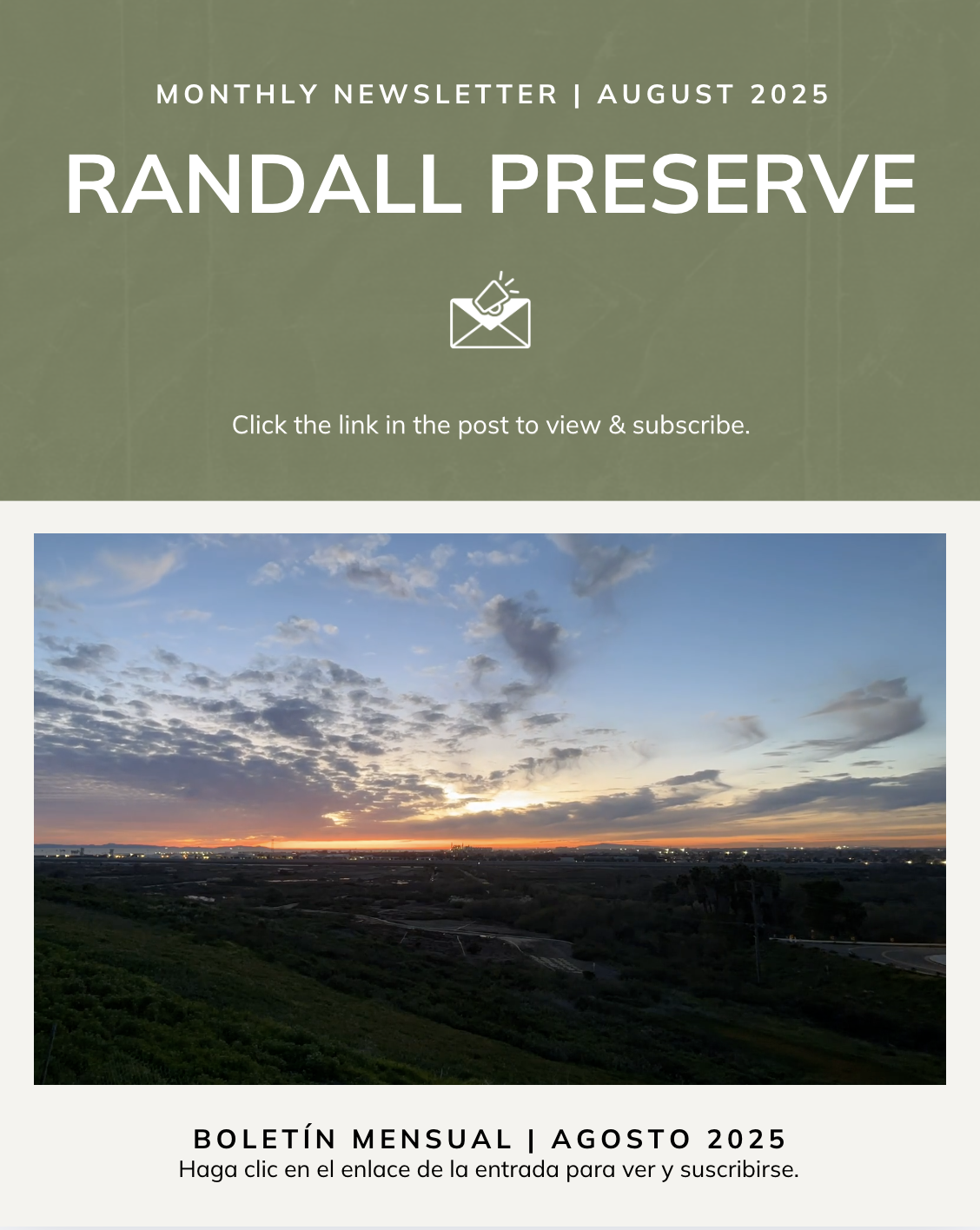 Randall Preserve Newsletter Social Flyer
