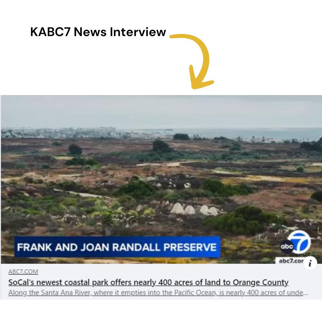 A white image with a screen capture of the KABC7 News segment with a title of KABC7 News Interview with an arrow to it.